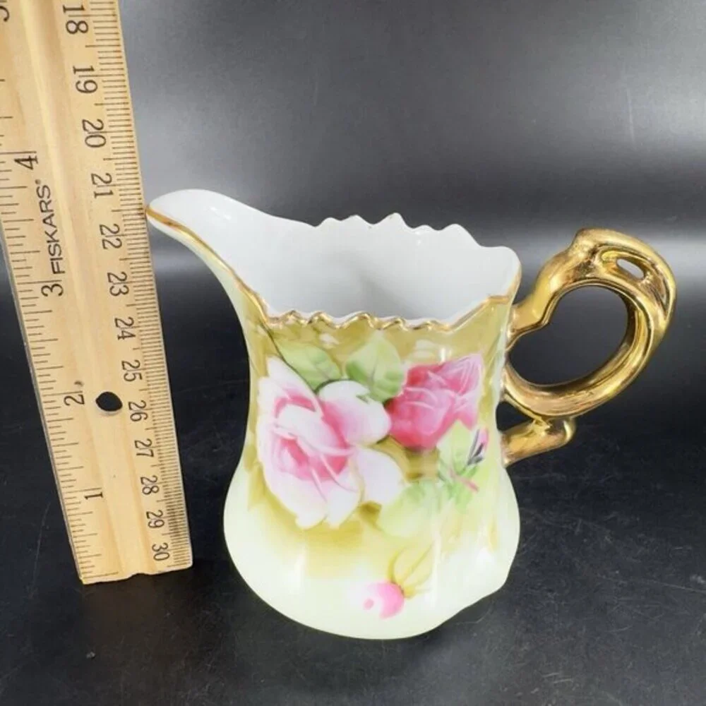 Vintage Lefton Hand Painted Sugar And Creamer Set 2 W Original Stickers Japan‎